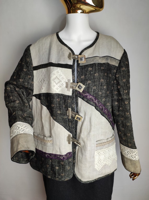 Dirndl Patchwork Jacket, Oktoberfest Trachten Jac… - image 2