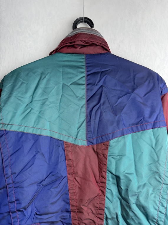 90er Vintage Skijacke, Österreichische Herren Skijacke, Colorblock  Winterjacke, Unisex Oldschool Retro Skibekleidung, Oversized  Snowboardjacke, L