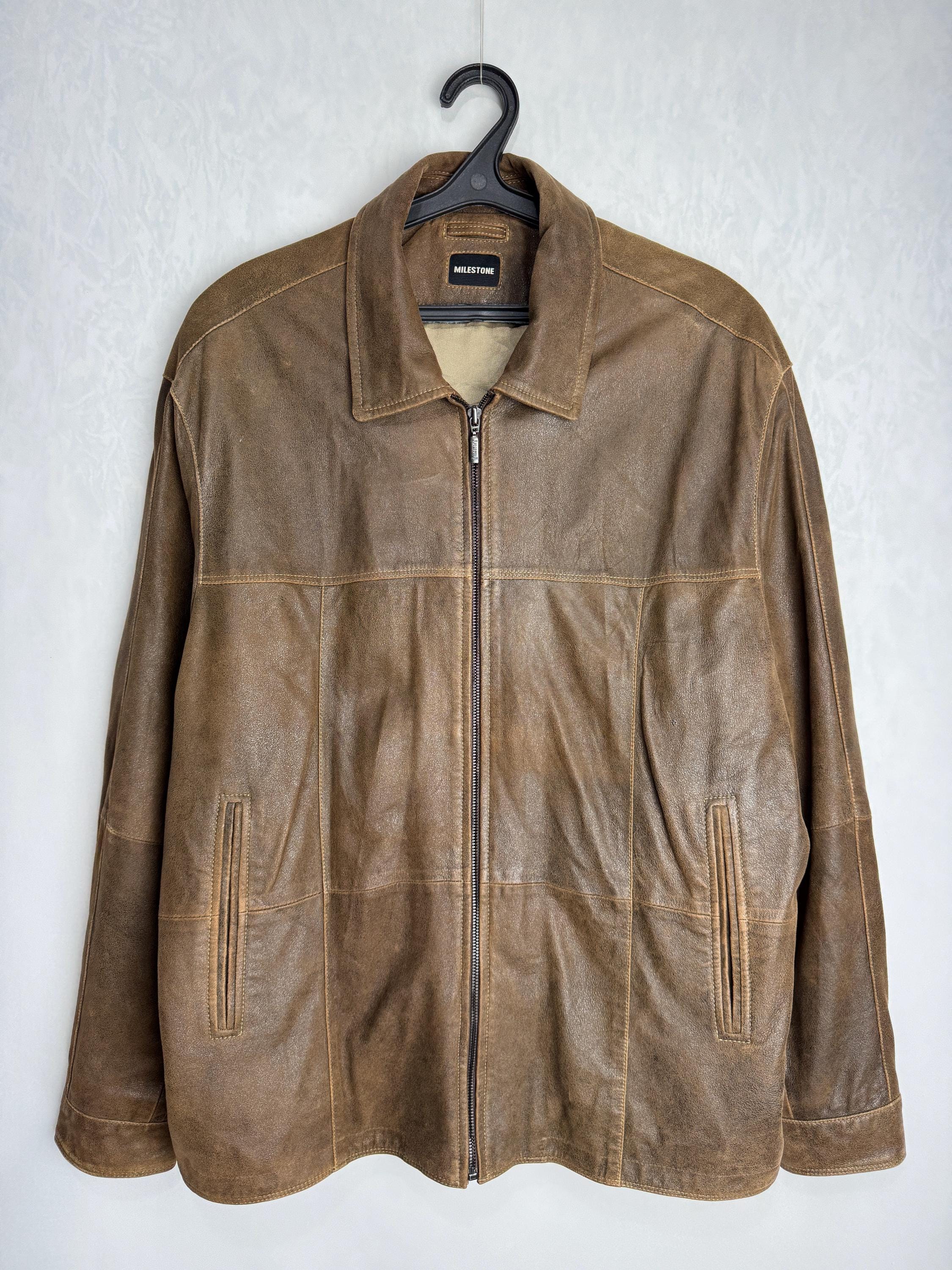 90年代メンズレザージャケット、クラシックバイカースエード