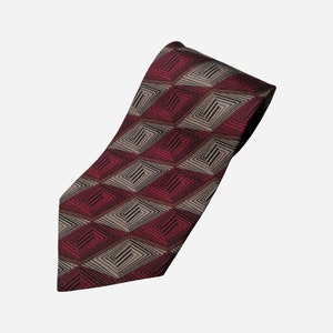 ERMENEGILDO ZEGNA Vintage Herren Seidenhalsband Italienische Designer geometrische Krawatte für Männer made in Italy Geschenk für Ihn