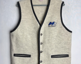 Chaleco de lana hervida para hombre, chaleco tradicional austriaco Trachten, chaleco folclórico para el Oktoberfest, chaqueta tirolesa sin mangas, chaleco alpino bávaro, L