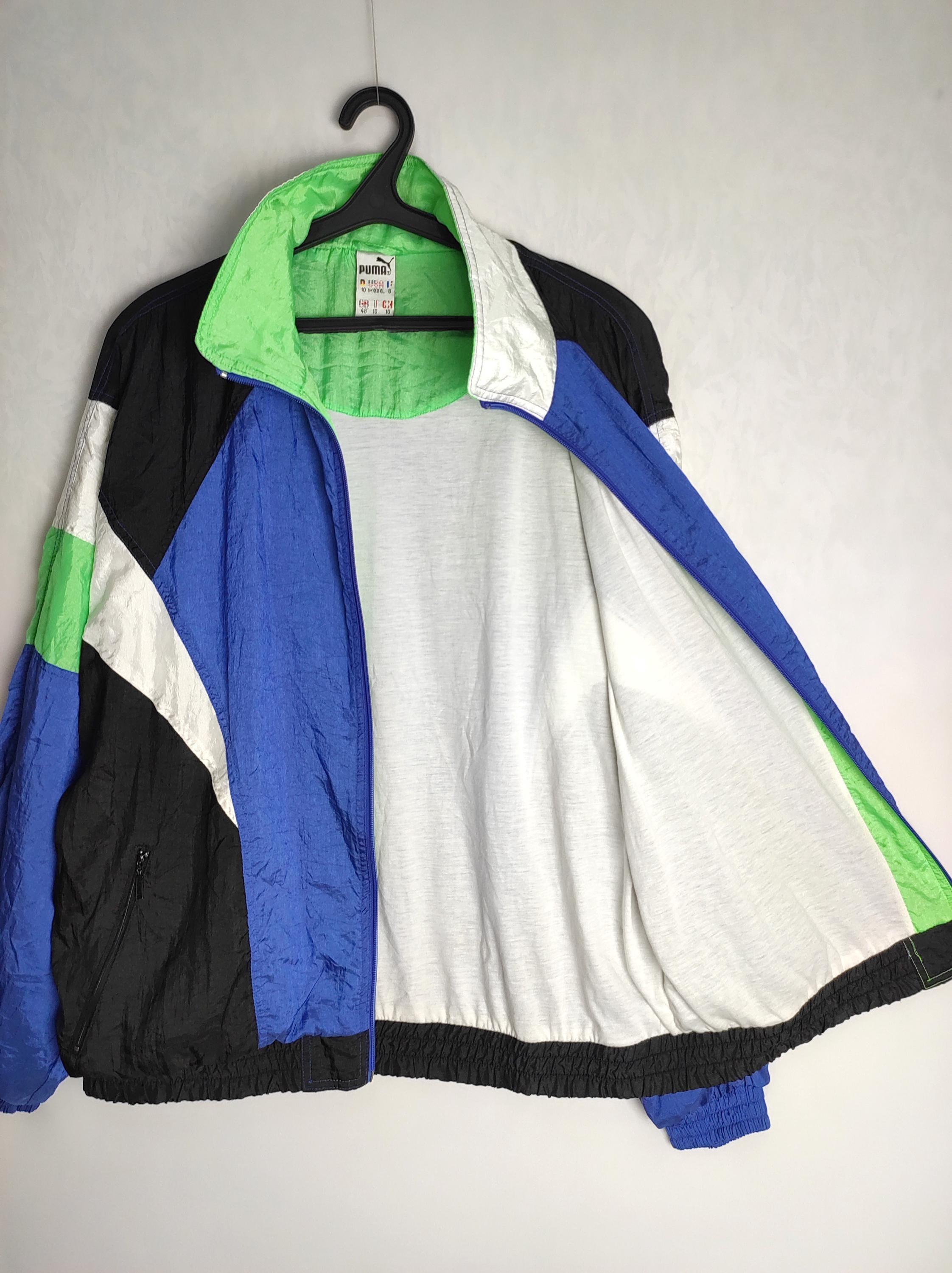 90s PUMA Colorblock Windbreaker, 80s Unisex Zipped Track Jacket