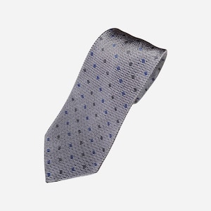 CERRUTI Vintage Mens Silk Neck Tie Silver Gray Geometric Print Designer Wedding Necktie For Men Gift For Him Made In France