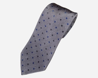 CERRUTI Vintage Mens zijden stropdas zilver grijze geometrische print designer wedding necktie voor mannen cadeau voor hem gemaakt in Frankrijk