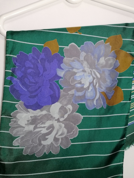 PIERRE BALMAIN Vintage Silk Scarf 80s Floral Print