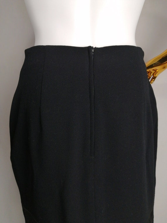 BYBLOS Wool Mini Skirt, Suede Applique Fringed Sk… - image 8