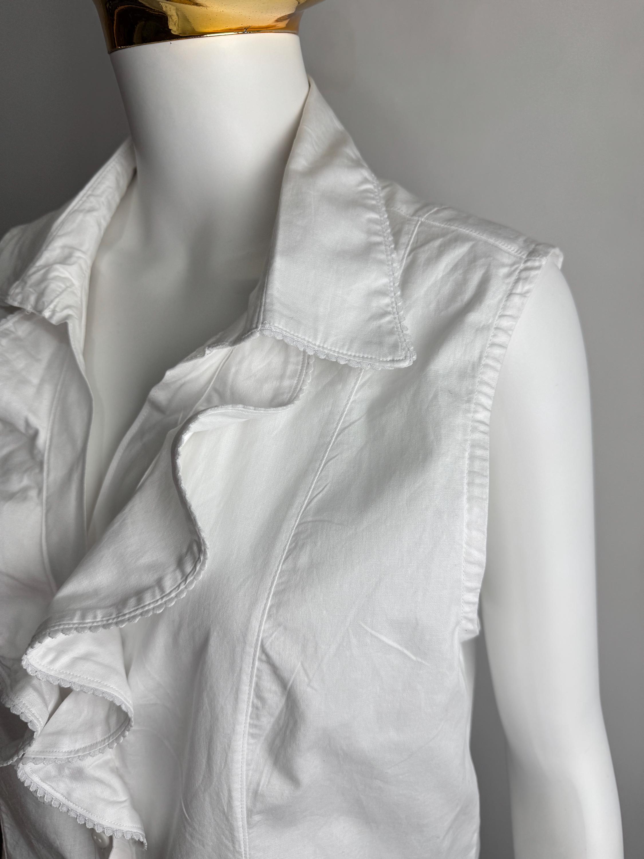 German Ruffles Dirndl Sleeveless Ruffle Blouse, Traditional Austrian Shirt ...