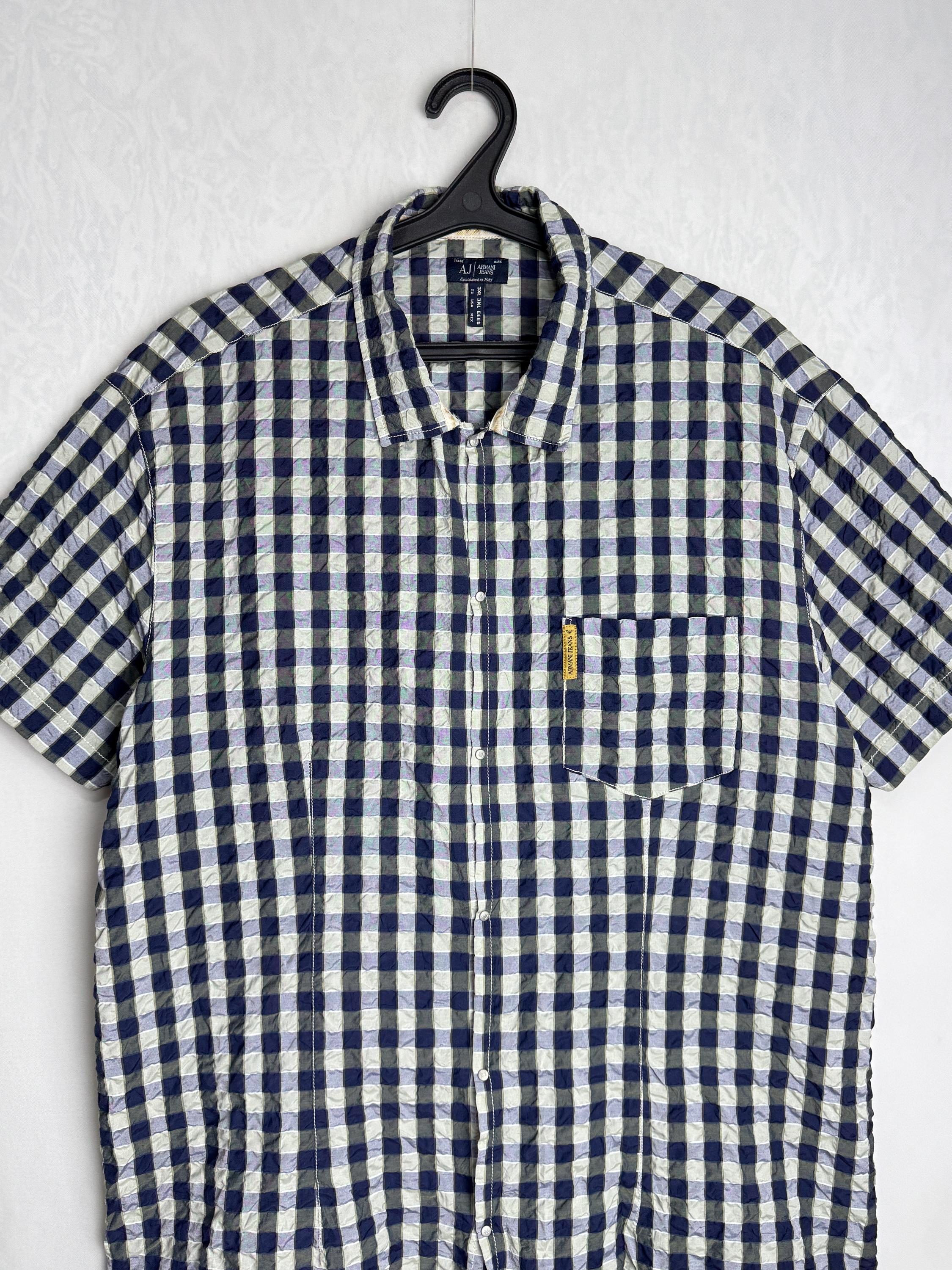 ARMANI JEANS Mens Check Shirt, Y2K Giorgio Armani, Italian