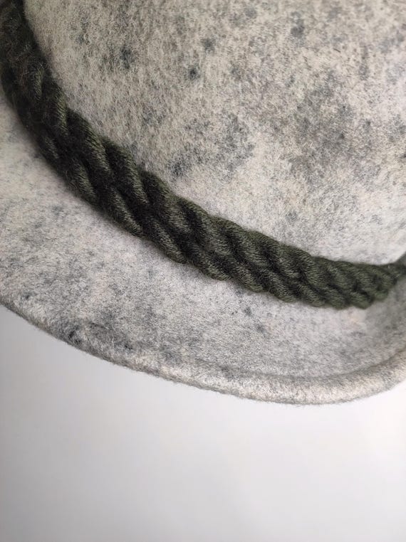 Cappello Da Montagna In Feltro Di Lana - Tradizionale, Con Cordoncino, Per Caccia E Outdoor, Taglia 58 Cm, Grigio - 2