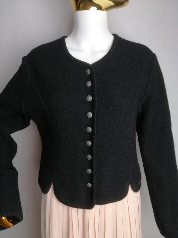 H.MOSER Boiled Wool Jacket, Austrian Trachten Bla… - image 9