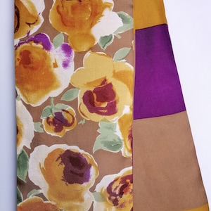 Bufanda de seda reversible, bufanda con estampado floral multicolor, bufanda larga con flecos para mujer, bufanda de cuello única de verano, accesorio de seda pura, regalo para ella