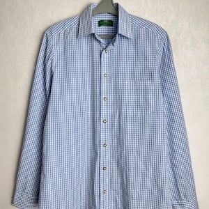 Camicia tradizionale in cotone da uomo, camicia tradizionale alpina, camicia austriaca a maniche lunghe, camicia tradizionale dell&#39;Oktoberfest, camicia bavarese tirolese, taglia S