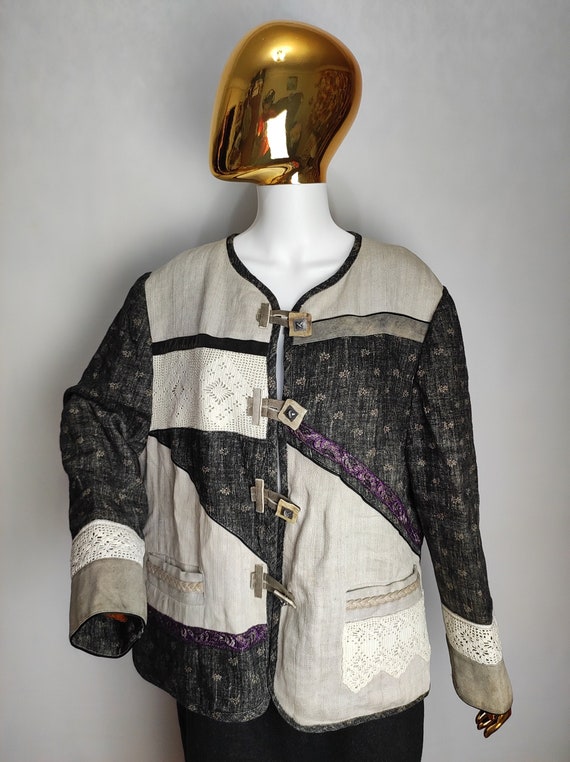 Dirndl Patchwork Jacket, Oktoberfest Trachten Jac… - image 1
