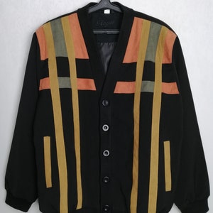 90s Oversized Cardigan, Geometric Pattern Cardigan, Mens Button Jacket, Grandpa Cosby Hipster Sweater, Extra Large Jacket, Unisex Cardigan
