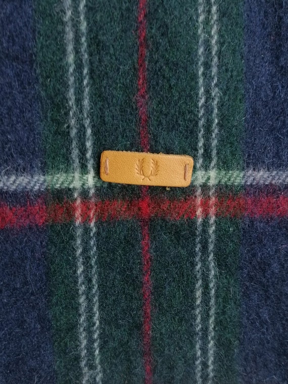 FRED PERRY Wool Cashmere Scarf, Casual Plaid Long… - image 5