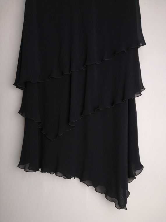 ESCADA Vintage Womens Black Silk Skirt Elegant La… - image 5