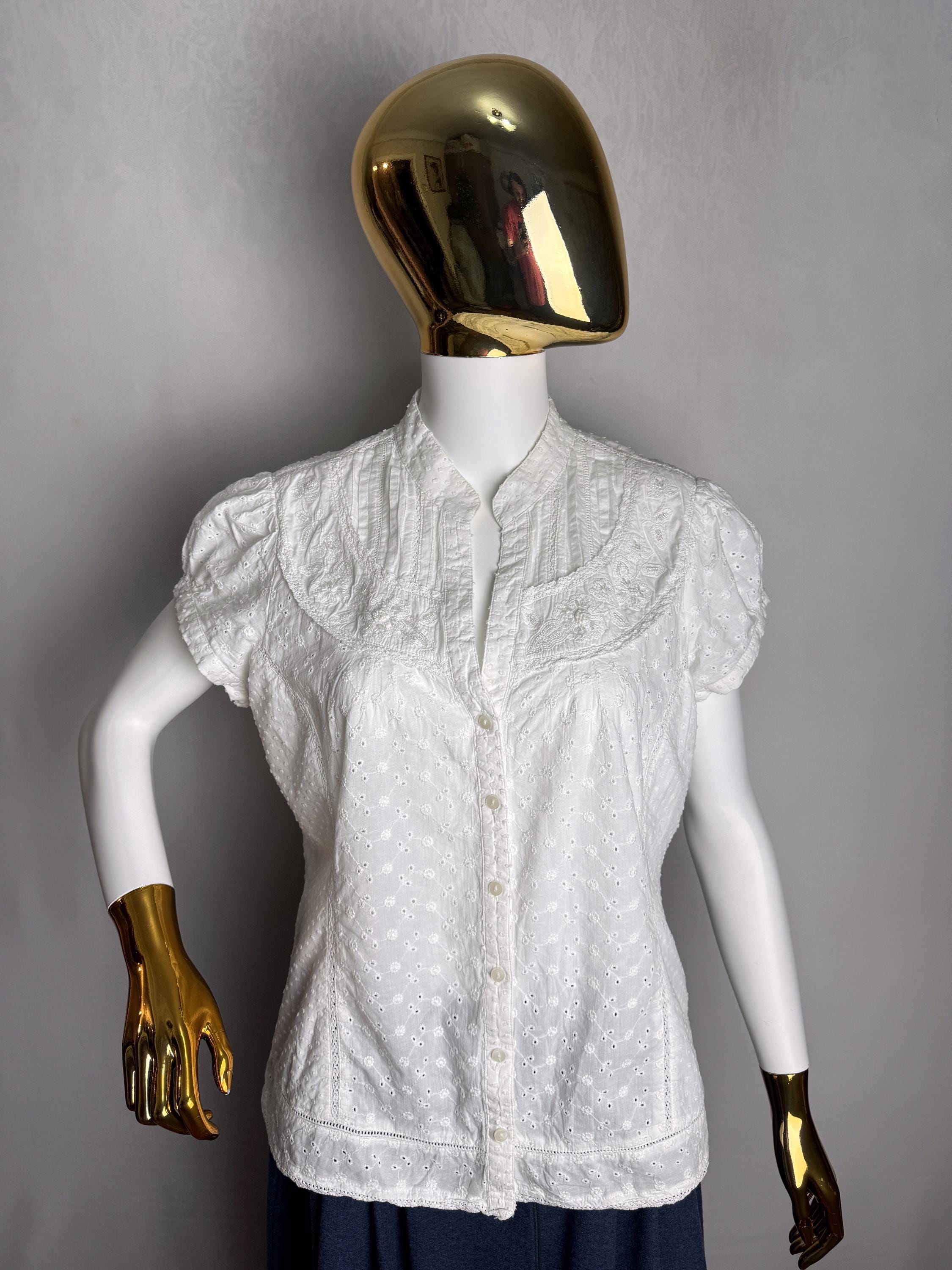 Chemisier J.Crew En Coton - Manches Bouffantes à Œillets - Couleur Goldenrod - Taille XS