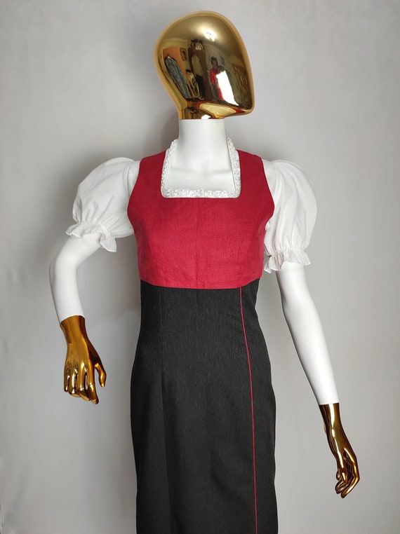Linen Austrian Dress, Sleeveless Trachten Dress, … - image 1