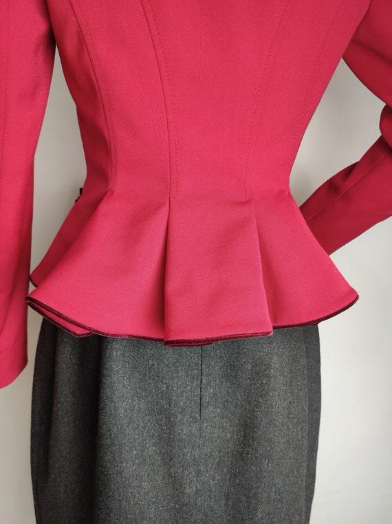 VALENTINO Puff Sleeve Blazer, Authentic Red Valen… - image 7