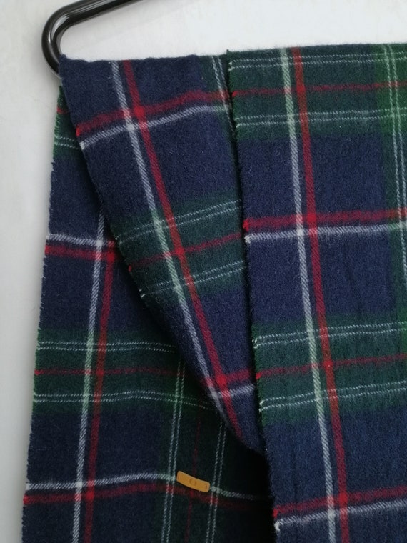 FRED PERRY Wool Cashmere Scarf, Casual Plaid Long… - image 7