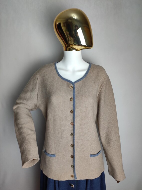 Austrian Wool Cardigan, Dirndl Folk Cardigan, Traditional Trachten