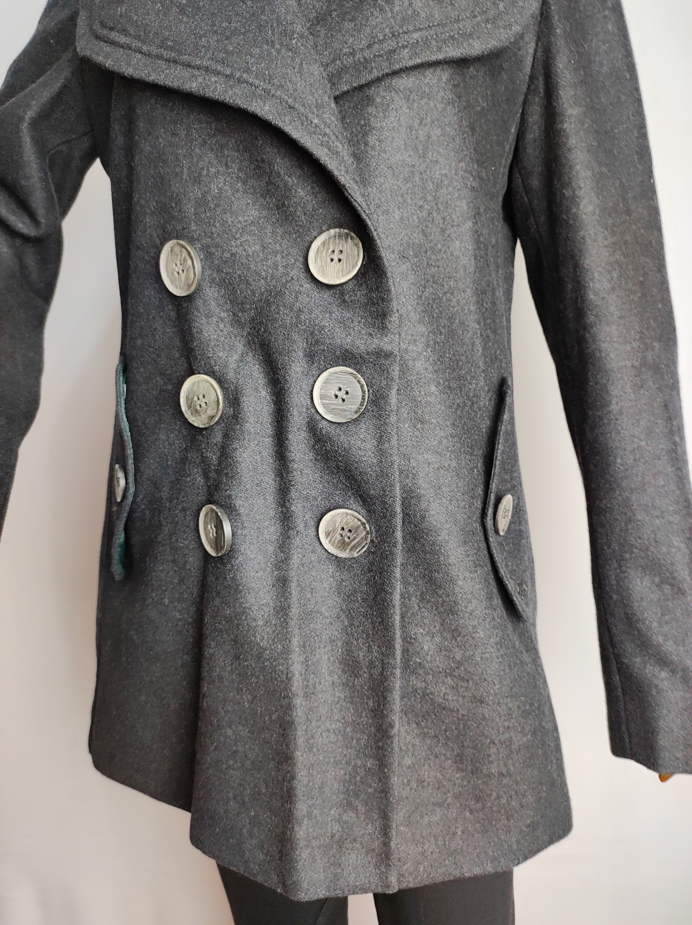 THOMAS BURBERRY Womens Wool Coat, 90s Burberrys of London