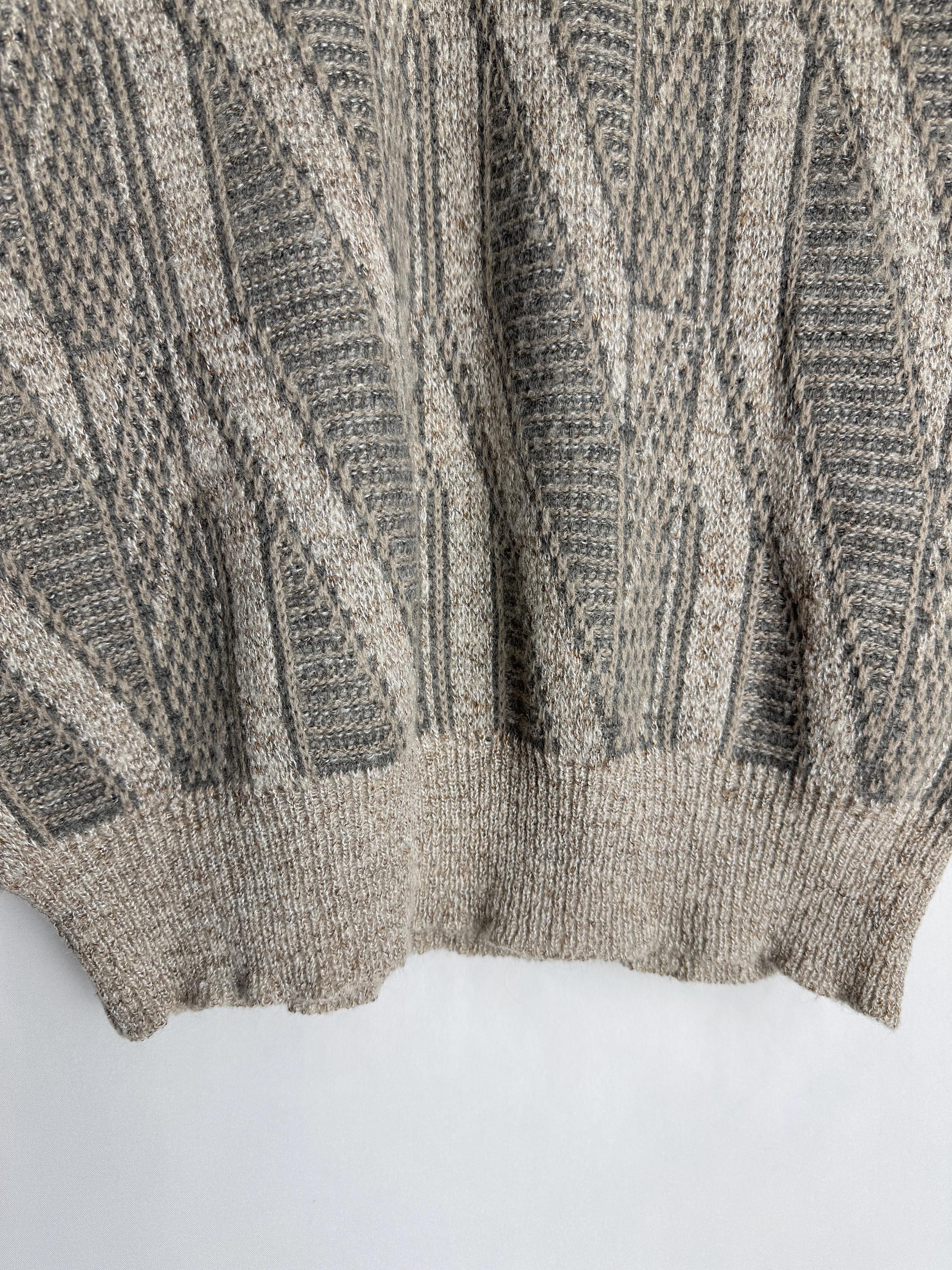 Vintage 90s Mohair Wool Geometric Aesthetic Cottage Core
