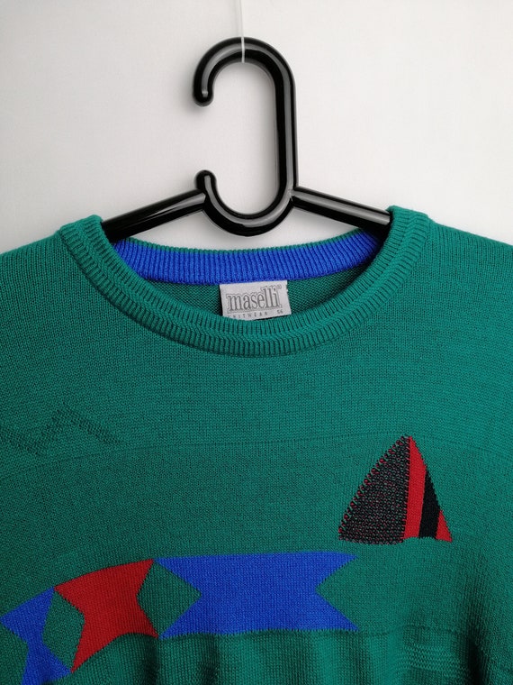 VINTAGE Mens Sweater 80s 90s Oversized Cotton Abs… - image 7