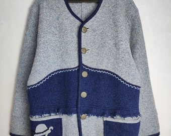 Vintage Tyrolean Boiled Wool Coat by Steinbock, Trachten Jacket