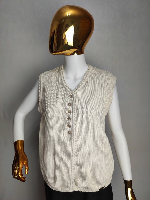 GIESSWEIN Cotton Vest, Austrian Sleeveless Cardiga