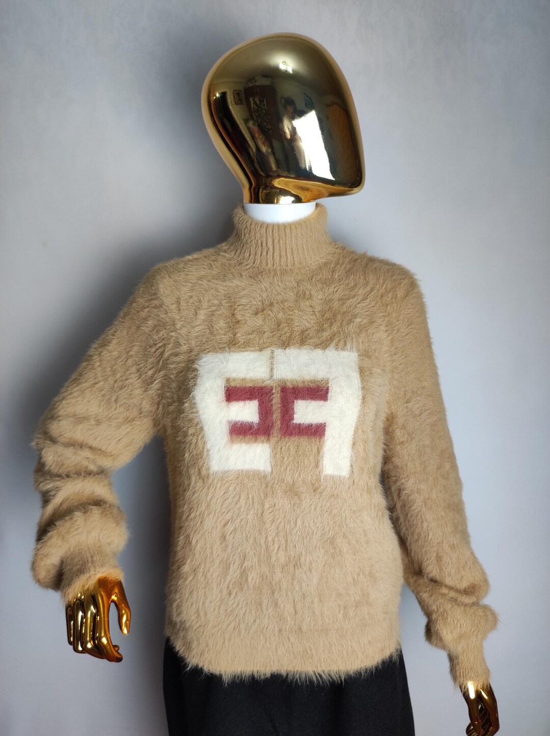 Pull Cardigan Elisabetta Franchi Beige - Taille S/40 - Laine/cachemire - Occasion Très Bon état