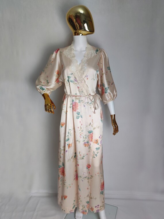 70s CHRISTIAN DIOR LINGERIE Robe, Feminine Floral 