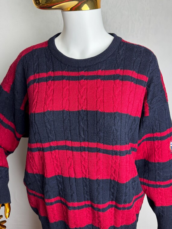 PRINGLE of SCOTLAND ウールケーブルニットセーター、80年代風オーバー