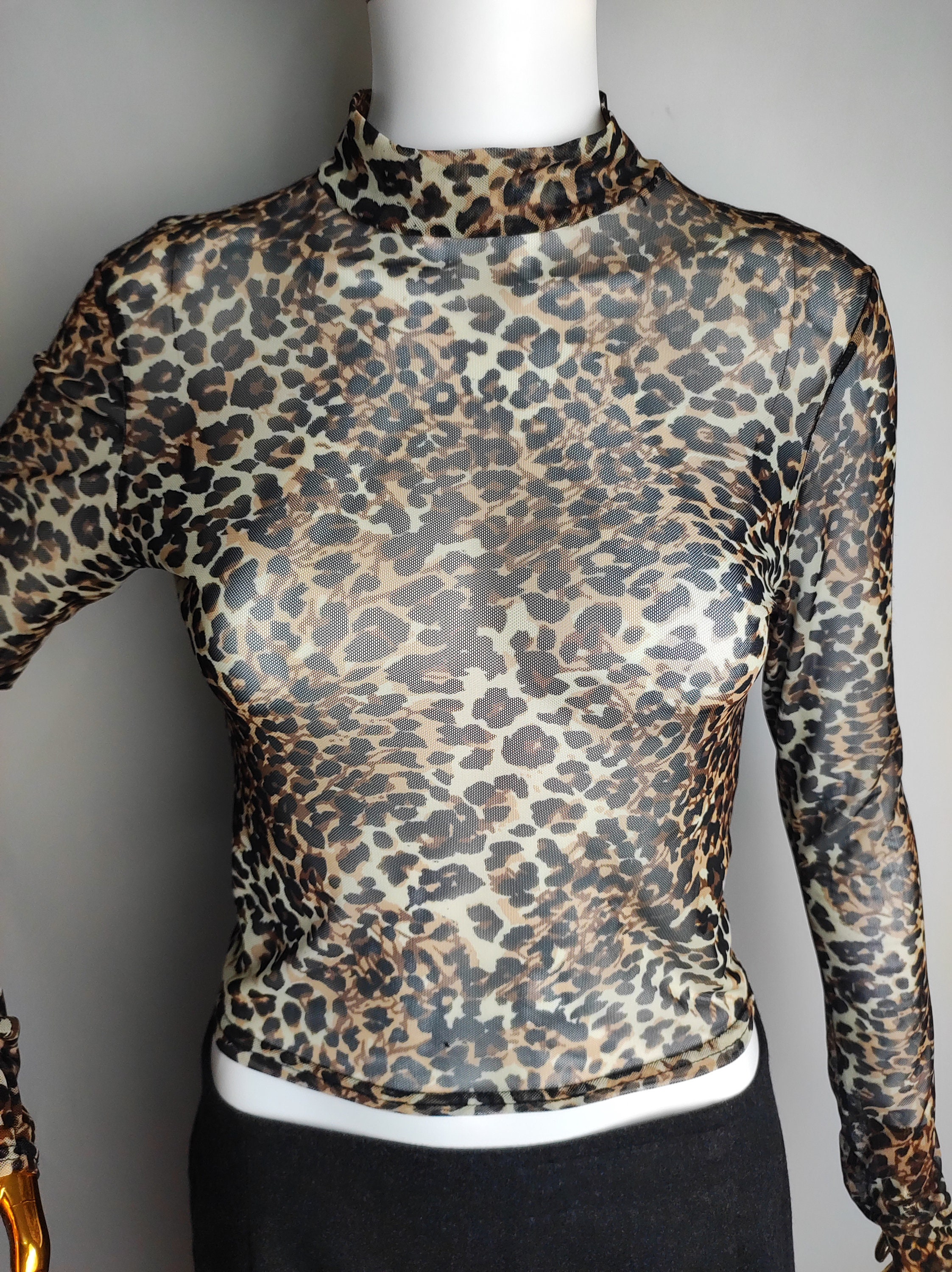Leopard Print Mesh Top, Y2K Sheer Blouse, 90s Animal Pattern Top, Long Sleeve Cropped Top, Fishnet See Through Top, Cheetah Stretch Top, S - Etsy Leopard Print Mesh Top, Y2K Sheer Blouse, 90s Animal Pattern Top, Long Sleeve Cropped Top, Fishnet See Through Top, Cheetah Stretch Top, S - Etsy