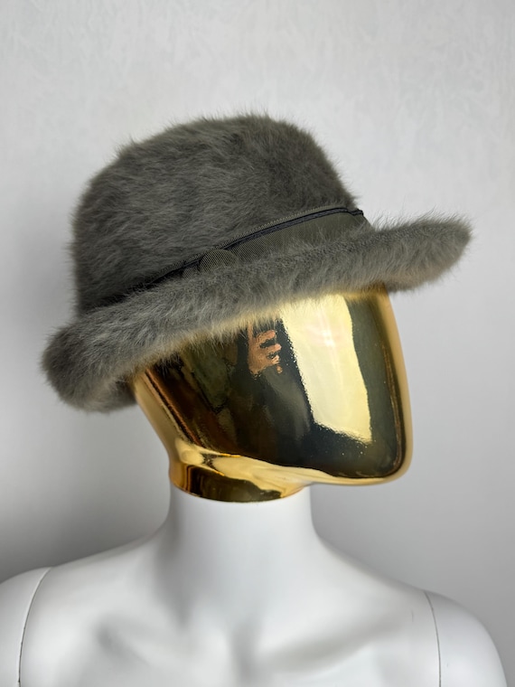 90s KANGOL Furgora Hat, Green Angora Blend Bucket Hat, Women  display picture 3