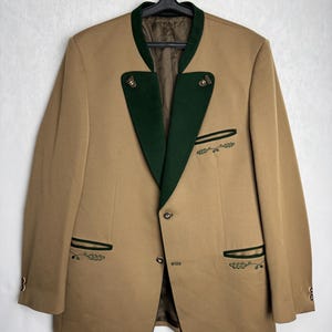 Mens Trachten Jacket, Austrian Loden Wool Jacket, Traditional Tyrol Folk Blazer, Oktoberfest Costume Jacket, German Bavarian Alpen Jacket, L