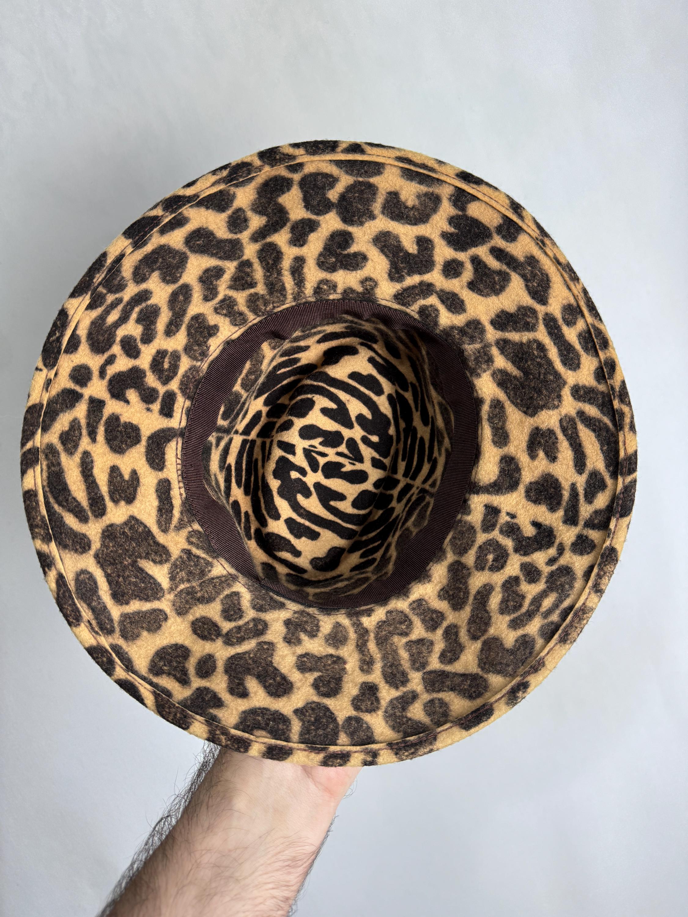 Leopard Print Fedora Hat, Animal Print Vintage Hat, Womens  display picture 1