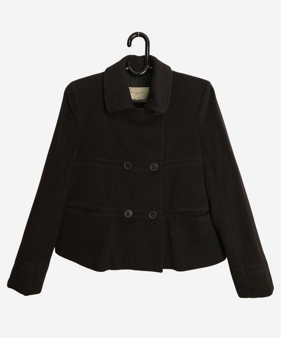 BURBERRY★素敵！BLAIRMONT DOUBLE-BREASTED PEACOAT W/WARMER Burberry Men's Warm Royal Blue Double-Breasted Cotton