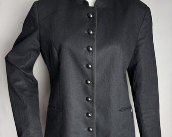 Chaqueta Dirndl de mezcla de lino, chaqueta Trachten Oktoberfest, blazer tradicional austriaco, blazer popular tirolés, chaqueta alpen bávara alemana, XL