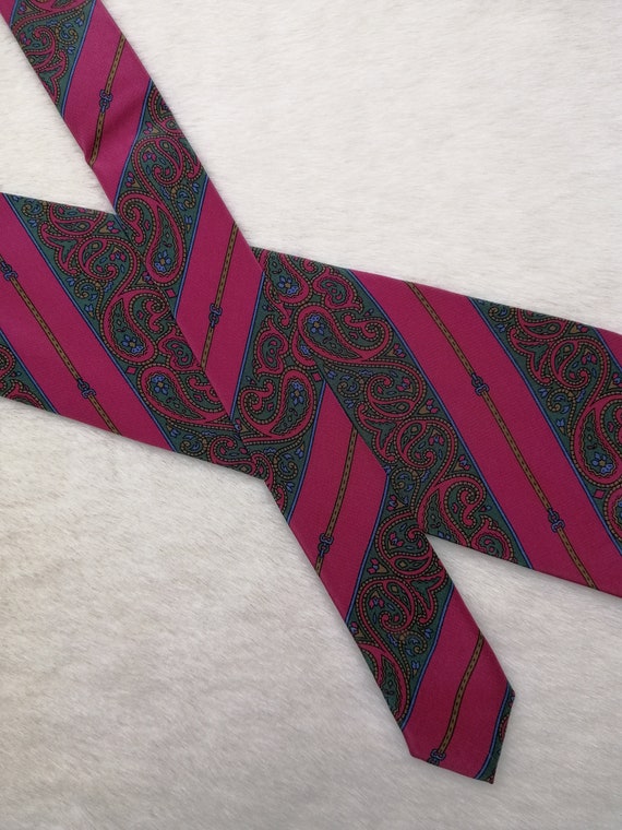 BRUNO PIATTELLI Vintage Paisley Silk Necktie 80s … - image 3