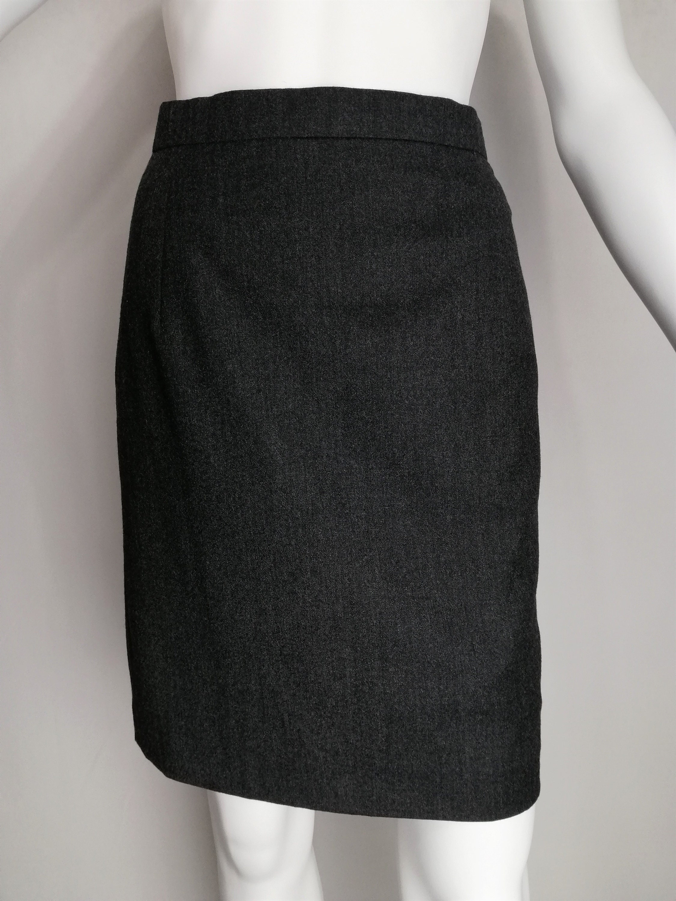 CERRUTI 1881 Wool Skirt 80s Womens Designer Skirt Charcoal - Etsy