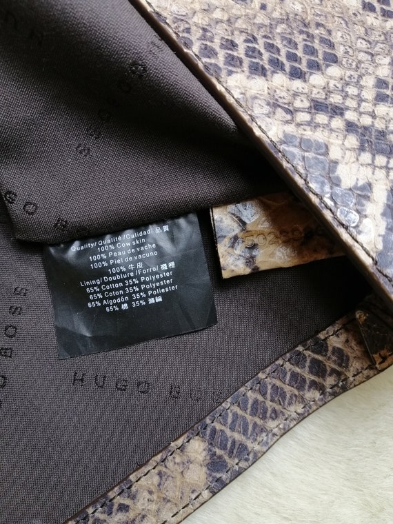 HUGO BOSS Vintage Womens Leather Clutch Bag Genui… - image 6