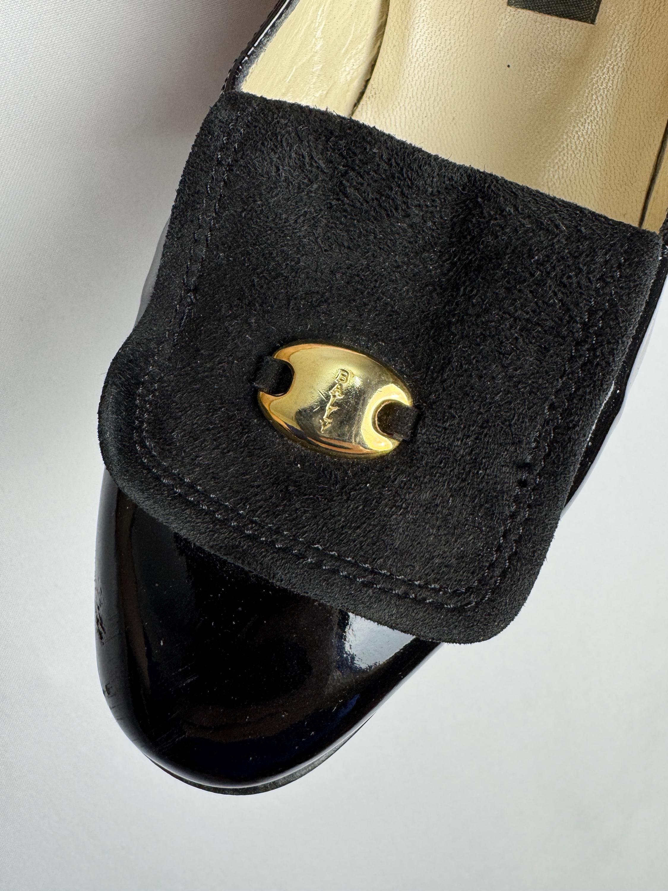 Vintage Bally Men’s Black Suede Loafers w/ Gold Detail from Switzerland size 10 Bally of Switzerland Black Leather Loafers | Mercari main image 3