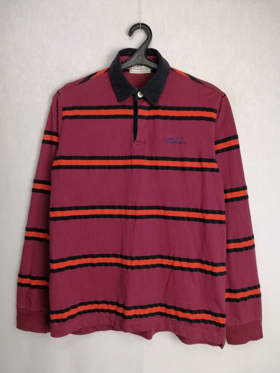 THOMAS BURBERRY Camisa polo de algodon Polo de golf de disenador autentico Camisa informal Burberrys Of London de los anos 90 Polo con cuello de manga larga para hombre Talla M