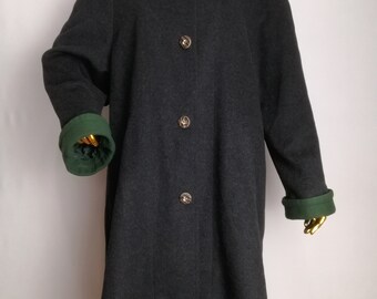 Vintage 1980s Bavaria Loden Long Coat Original Bayerischer