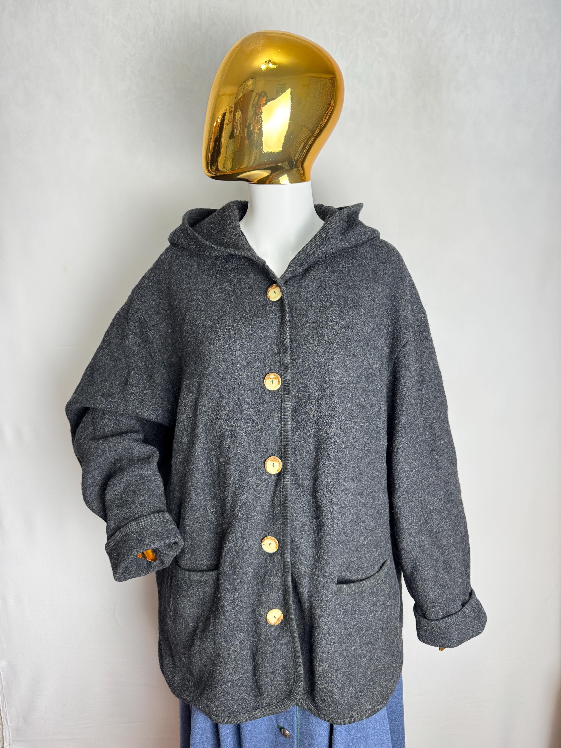 Austrian Boiled Wool Jacket, Oktoberfest Trachten Hooded Coat