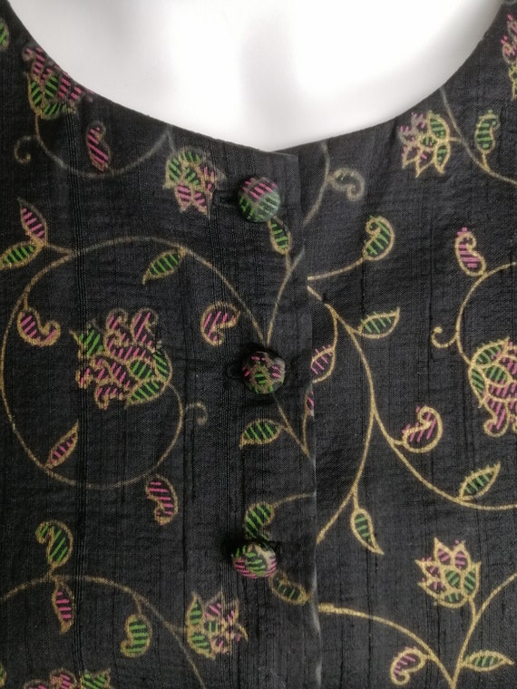 Puff Sleeve Dirndl Jacket, Silk Floral Austrian B… - image 7