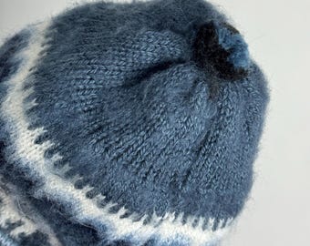 Vintage Peruvian Chullo Hat, Alpaca Ear Flap Winter Hat, Llama