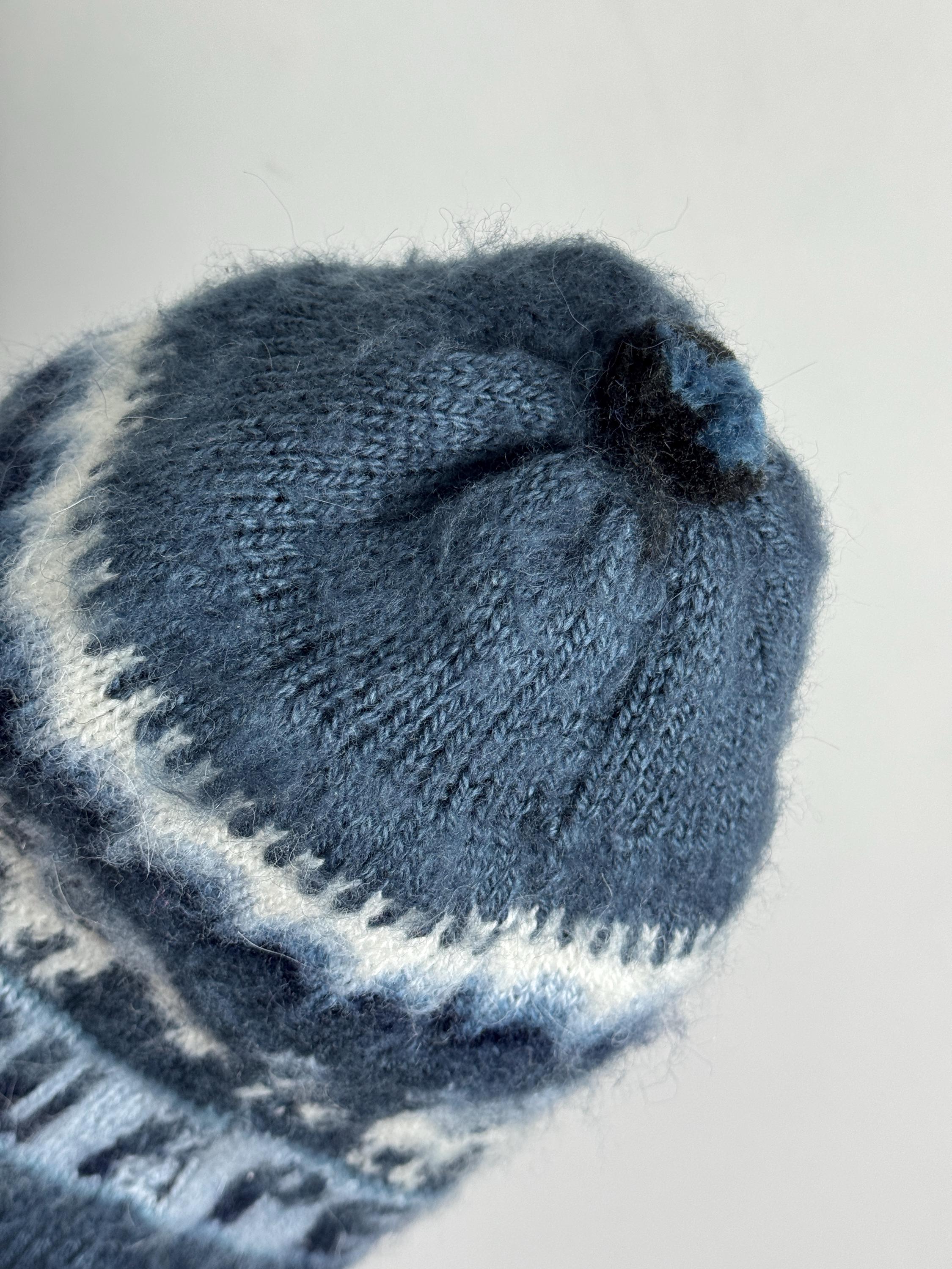 Vintage Peruvian Chullo Hat, Alpaca Ear Flap Winter Hat, Llama