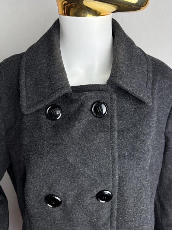 PER TE by KRIZIA Vintage Wool Coat, Black Double Breasted Winter